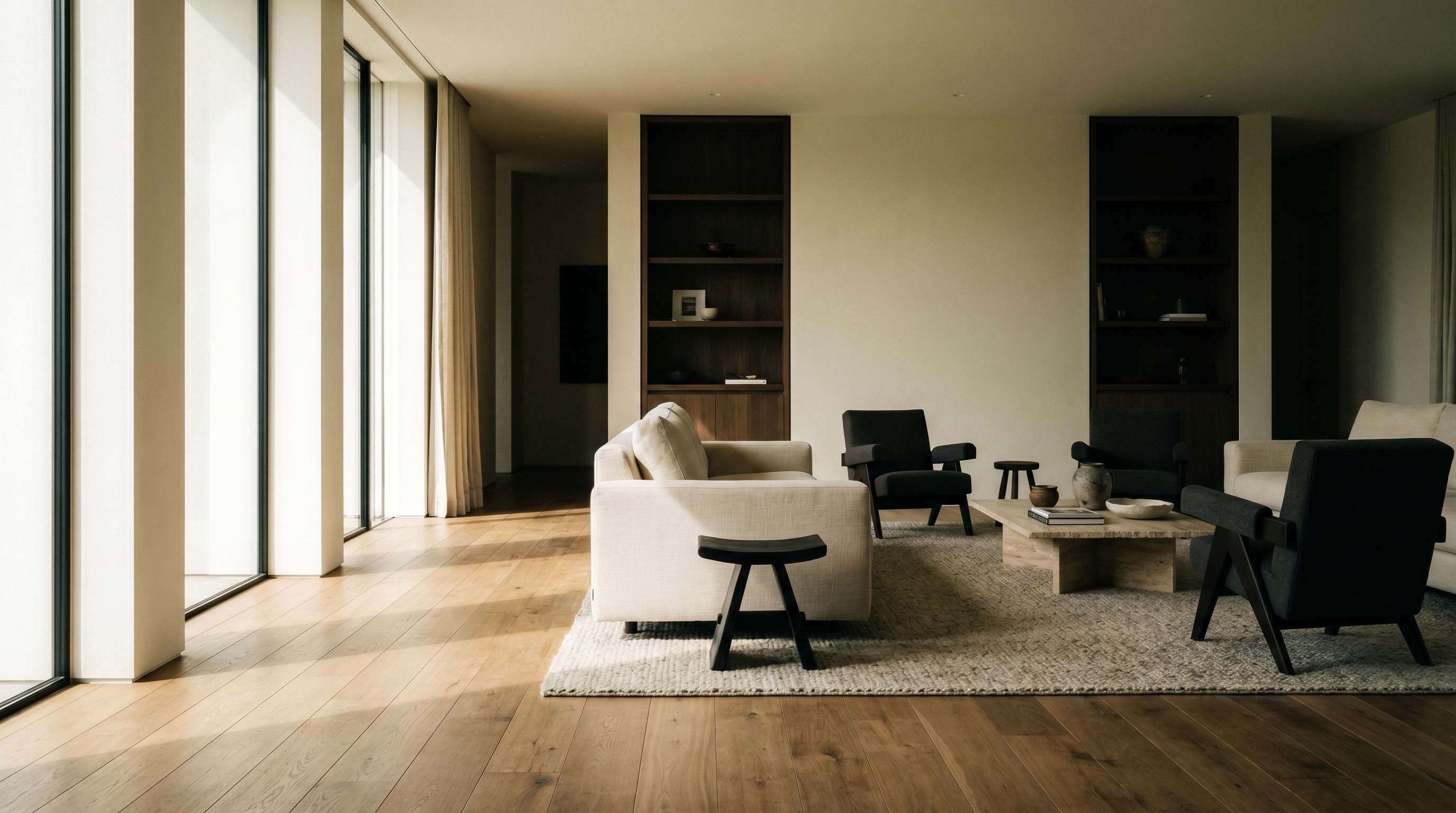 Wide-plank European oak in a Memorial Villages custom home